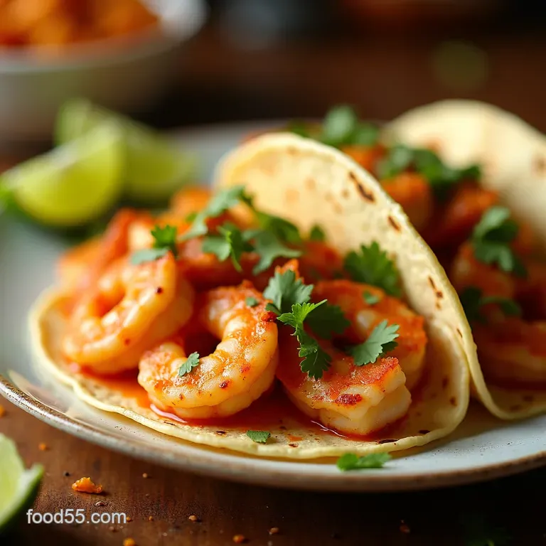 Zesty Chililime Shrimp Tacos with Avocado Crema presentation