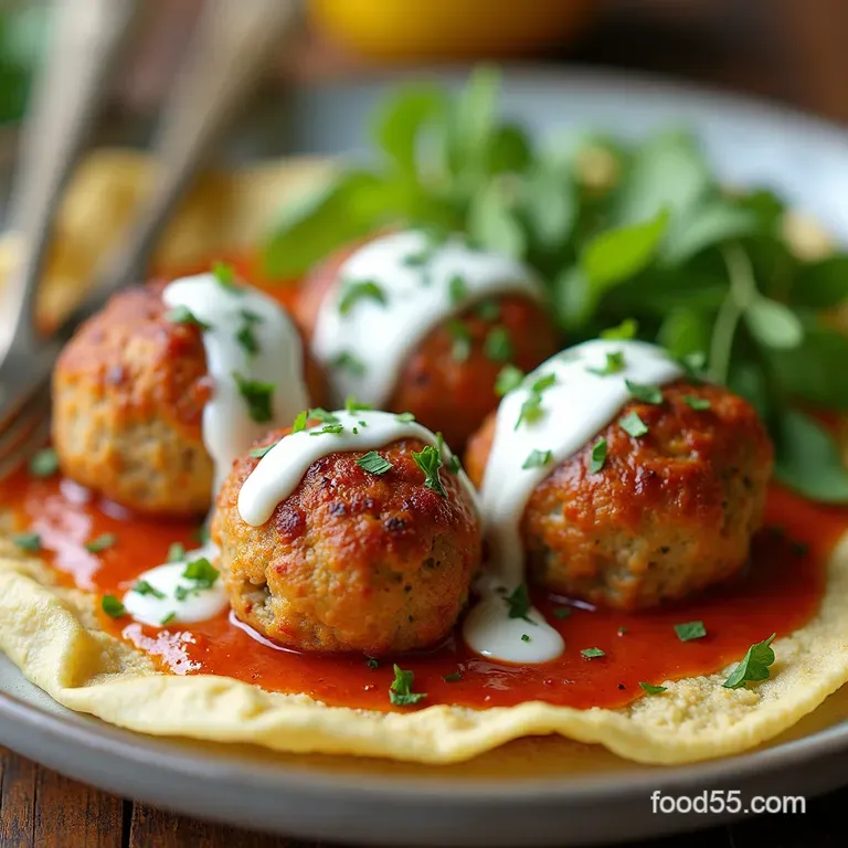 Zesty Greek Turkey Keftedes with LemonHerb Yogurt Drizzle