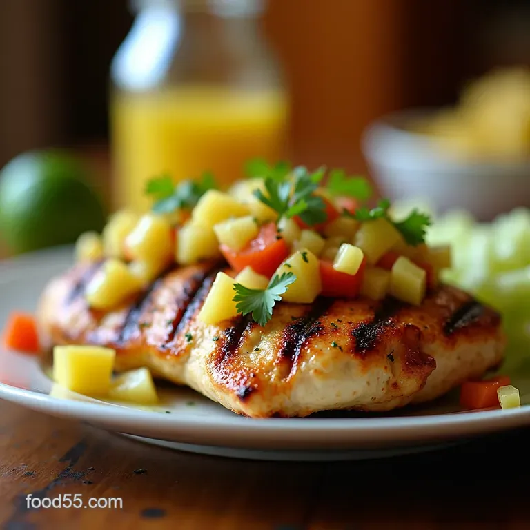 Zesty Lime Grilled Chicken with Pineapple Salsa presentation