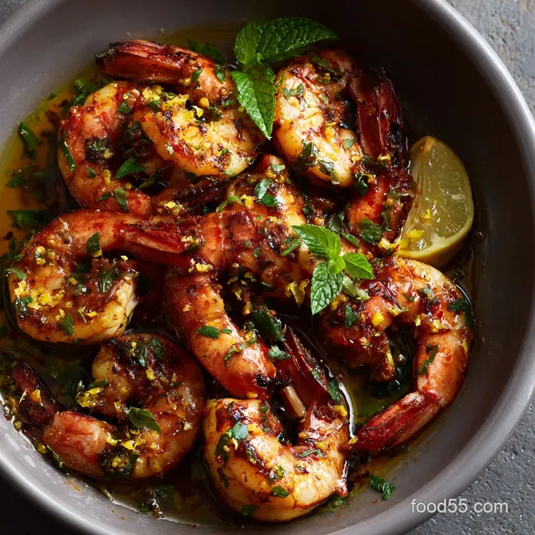 Grilled Shrimp Marinade: Zesty Lime Garlic Herb Prawn Skewers presentation