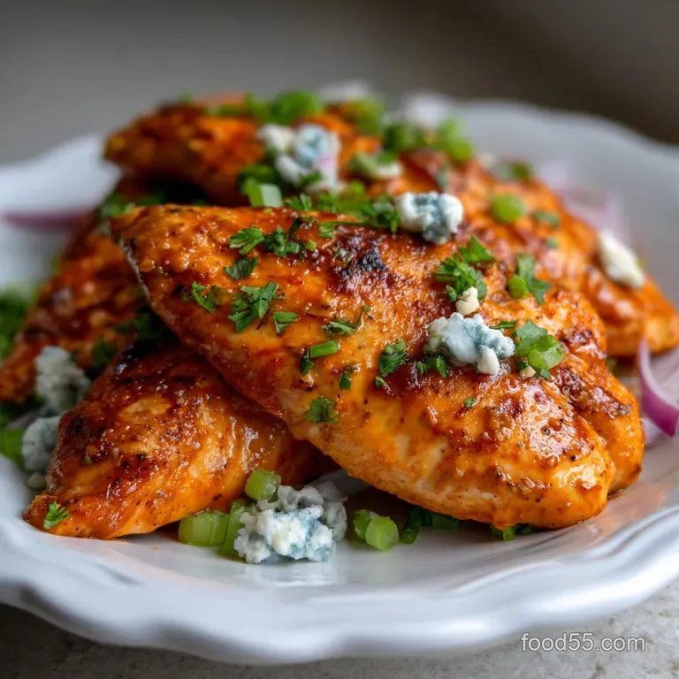 Buffalo Chicken Breasts: Juicy Oven Baked Recipe presentation