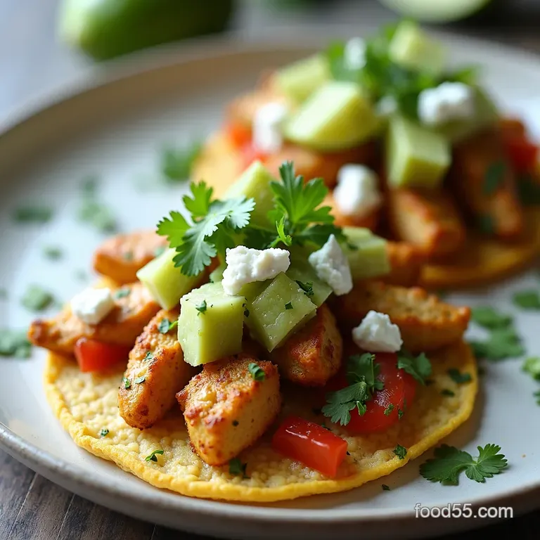 Zesty Salsa Verde Chicken Tostadas with Cotija Crumble