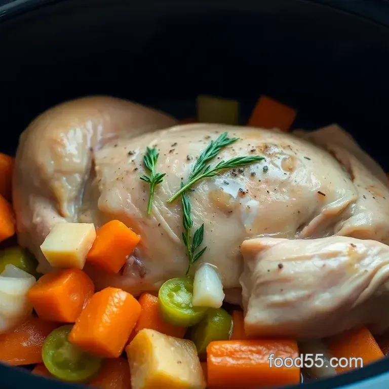 Zesty Slow Cooker Lemon Herb Chicken & Root Veggies