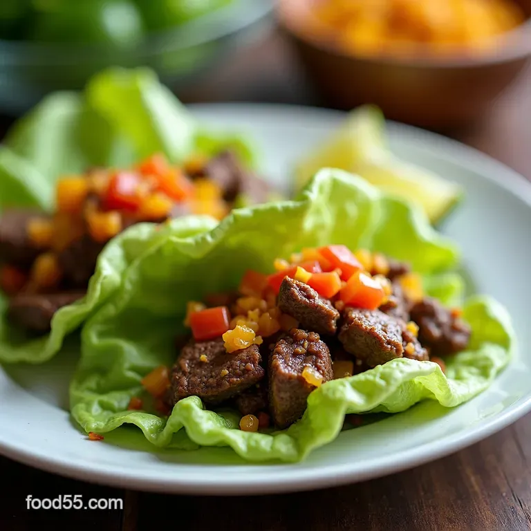 Zesty Steak Taco Lettuce Wraps Carne AsadaStyle