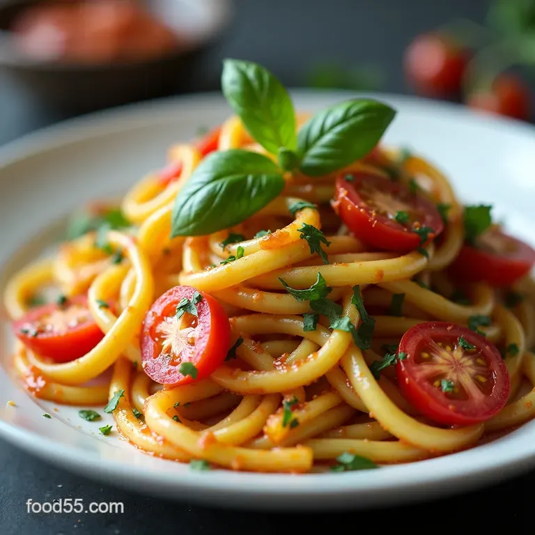 Summer Garden Zoodle Salad with Burst Tomato Vinaigrette